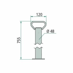 BEQUILLE RIGIDE DIAMETRE 48