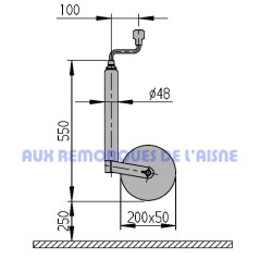 roue jockey remorque ou caravane