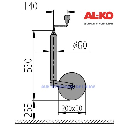 ROUE JOCKEY PROFI 60MM