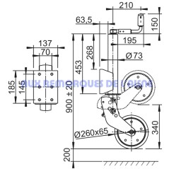 ROUE JOCKEY ARTICULÉE FORTE CHARGE Référence 1366155
